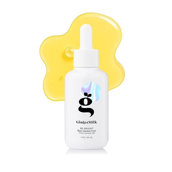 Anti-Frizz Hair Oil with Ginger, Argan & Castor hair oil for frizzy hair | Seals split ends, Strengthens the hair structure and adds shine for all hair types Nourishes & Repairs by Ginger Milk