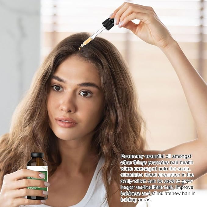 2 Pack Rosemary Oil for Hair and Scalp,Women Men Natural Rosemary Hairs Essential Oils for Nourishing Scalp,Promoting Hair Thickness,Strengthening and Improving Dry Damaged Hair,1.7 Fl oz