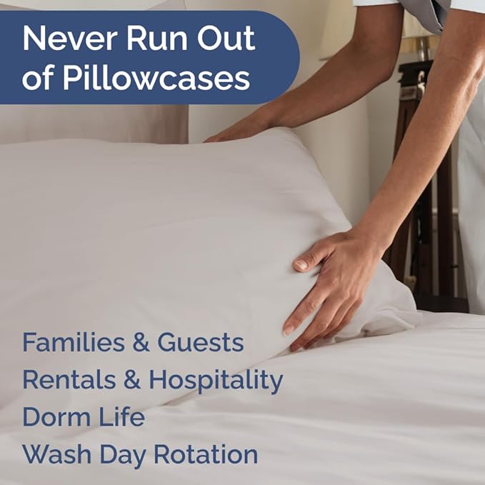 Queen Pillow Cases Set of 6 - Ultra Soft Hotel Quality Pillowcase Covers - Comfy, Cozy & Wrinkle Free - Shrink, Stain & Fade Resistant - Machine Washable Pillow Protectors - 6 Piece Set - Light Grey