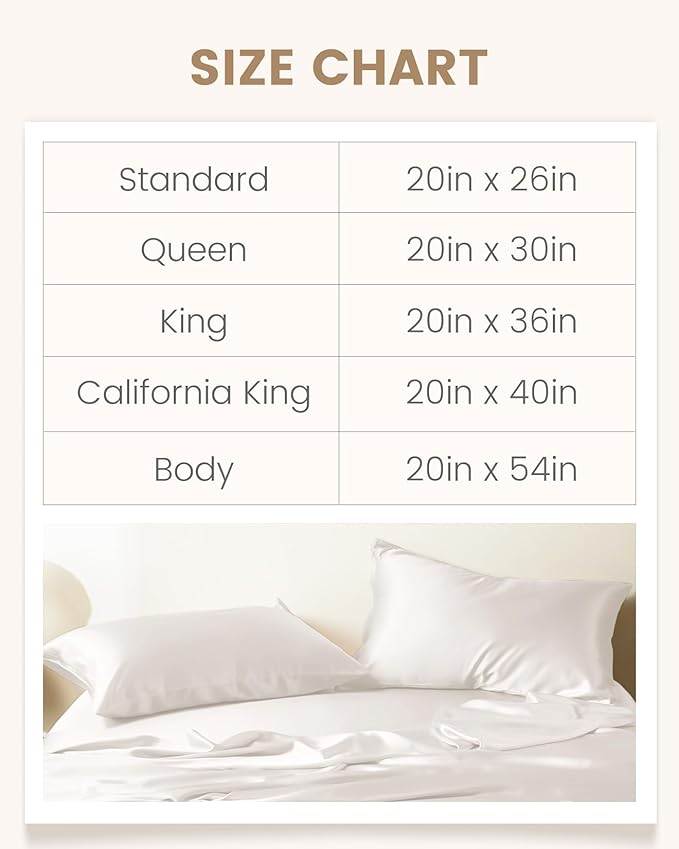 THXSILK Set of 2 100% Mulberry Silk Pillowcase for Hair and Skin Health, Soft Breathable and Smooth Pillowcases with Hidden Zipper, Both Sides Premium Silk, California King 20"x40", Pearl White