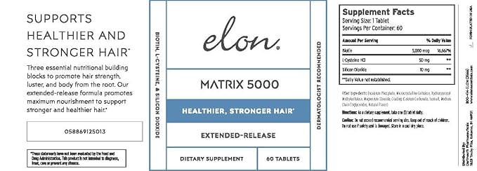 Elon Complete Kit for Early Hair Loss – Elon Scalp Cleaner & Leave-In Treatment + Matrix 5000 Supplement - Suitable for All Hair Types – Paraben Free & Sulfate Free