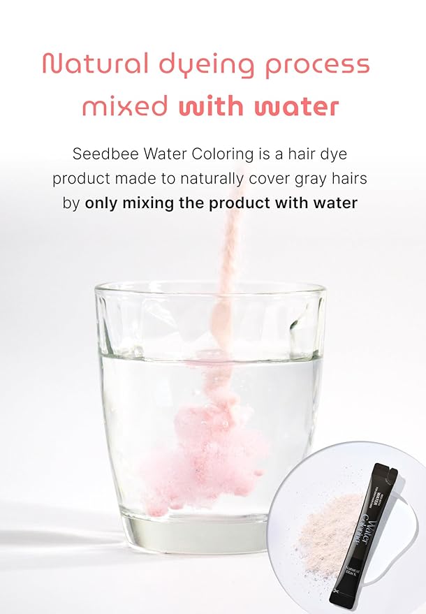 Korean Permanent Hair Dye, Powder Hair Color Kit, Natural Black, Gray Hair Coverage, Plant-Based Formula, Easy Application for Roots, Short & Long Hair, Vegan, Just Mix with Water (3 Powder Packets)