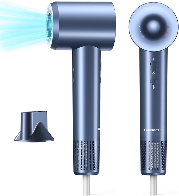 Hair Dryer, Ionic Blow Dryer, Professional High-Speed Hairdryer with 150,000 RPM Motor for Fast Drying, 5 Temps/3 Speeds Lightweight Hairdryer with Magnetic Nozzle for Home Travel Women Man