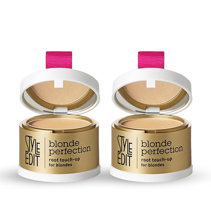Root Touch Up Powder for Medium Blonde Hair by Style Edit | Temporary Color for Dark Roots, Highlights, Grays, Thinning Hair and Hairline - 2 Pack