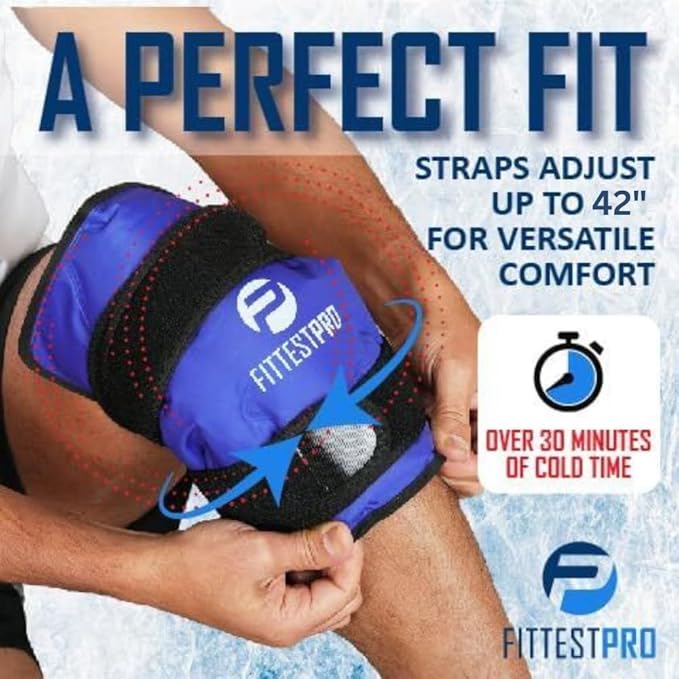 Knee Ice Pack Wrap (XL) for Pain Relief, Reusable Hot and Cold Therapy Wrap for Swelling, Recovery, and Therapy for Arthritis, Meniscus Tear and ACL