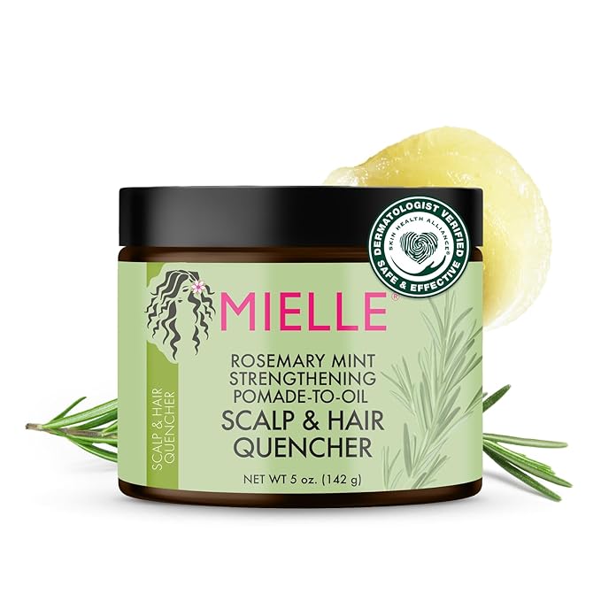 Mielle Organics Rosemary & Mint Hair Pomade for Women & Men - Conditioning Natural Hair Moisturizer to Quench the Scalp, Lock in Wave Patterns, Add Shine & Help Protect Against Dryness (5 oz)