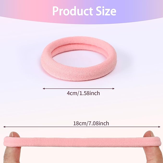 Bessrung 100PCS Elastic Hair Ties No Damage, Seamless Nylon Hair Bands for Women Girls, Soft Stretchy Ponytail Holder No Crease Hair Ties for Thick Thin Hair Christmas Gift(Dark Pink, Light Pink)