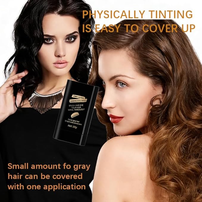 2Pack Safe and Convenient Comb Hair Dye, Portable Hair Dye Comb For Gray Hair Coverage, Waterproof and Sweat-Proof, 2 in 1 Instant Dye, for Women & Men (BROWNISH BLACK)