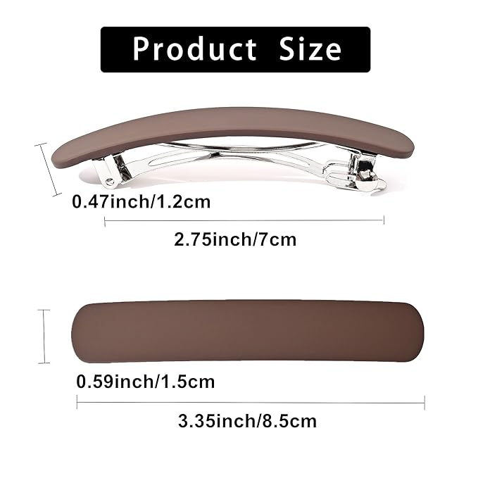 Fsmiling Hair Barrettes for Women French Hair Barrette Clip Medium Matte Hair Clips Barrette No Slip Hair Accessories 4-Pack