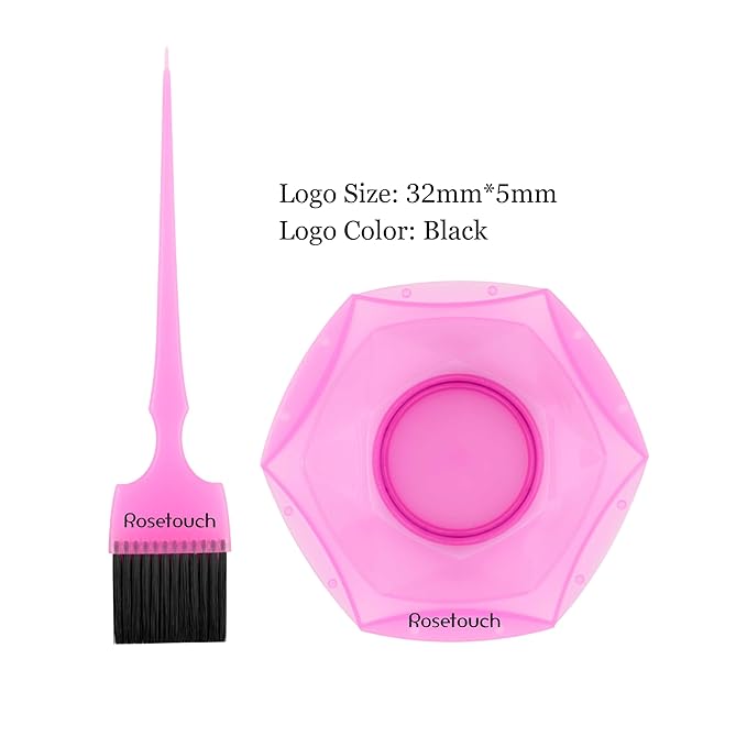 Professional Salon Hair Dye & Coloring Brush and Tint Bowl Set, 7 Rainbow Application Brushes and Mixing Bowls (Pastel Rainbowl)