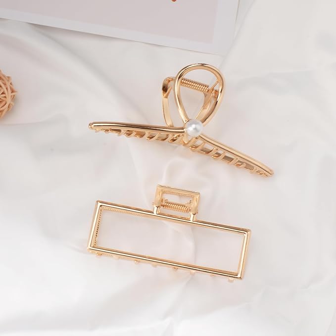 Mehayi 3 PCS Metal Large Hair Claw Clips for Thick Heavy Hair, Big Non-Slip Hair Catch Barrette Jaw Clamp, Strong Hold Claw Barrettes for Long Hair, Fashion Hair Styling Accessories for Women Girls