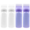 ELANE 4 Pack Hair Oiler Comb Bottle,Root Comb Applicator Bottle for Hair Oil Scalp Hair Oiling Applicator(2Purple+2White)