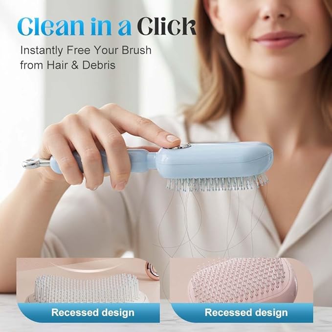 2026 New Retractable Cushion Massage Comb, Upgraded Air Cushion Scalp Comb for Women and Men, Anti-Static Hair Brush for Massage Heads and Suitable for All Hair Types (White)