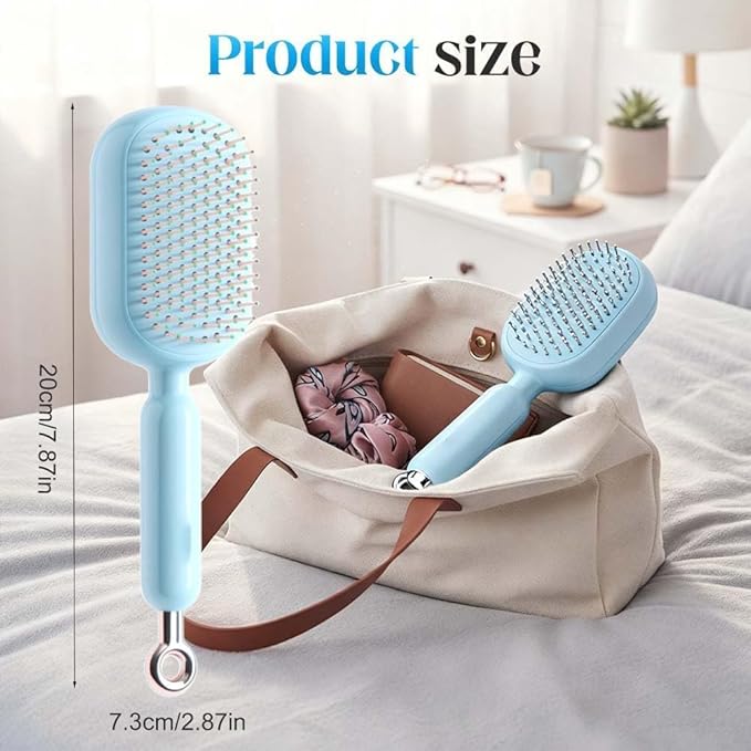 2026 New Retractable Cushion Massage Comb, Upgraded Air Cushion Scalp Comb for Women and Men, Anti-Static Hair Brush for Massage Heads and Suitable for All Hair Types (White)