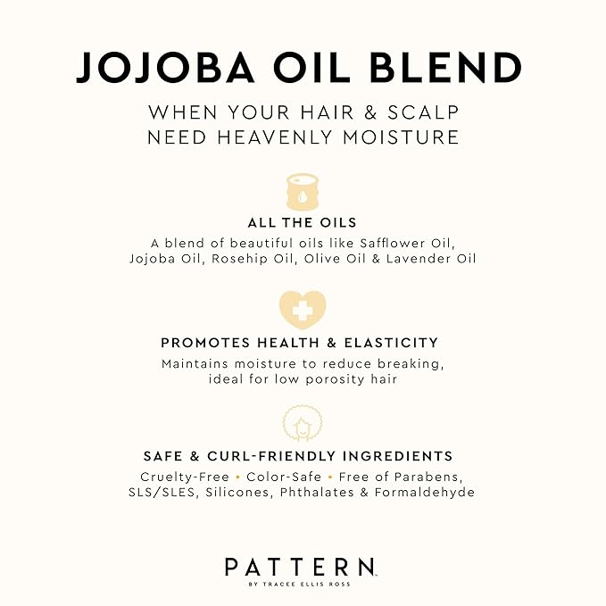 PATTERN Beauty by Tracee Ellis Ross Jojoba Hair Serum, 3.9 Fl Oz, Safflower, Jojoba, Rosehip, Olive & Lavender Oils, Lightweight Moisture Boost for Hair and Scalp
