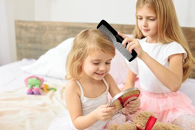 Buffalo Horn Comb - Anti-Static Detangling Styling Comb for All Hair Types (Classic Fine Tooth, Men, Women, Kids)