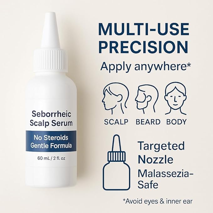 Seborrheic Scalp Serum 8X FAST ACTING - Soothing Redness Dermatitis - Fast-Acting Ointment for Scalp Face Chest and Body for Men and Women 1 Pack