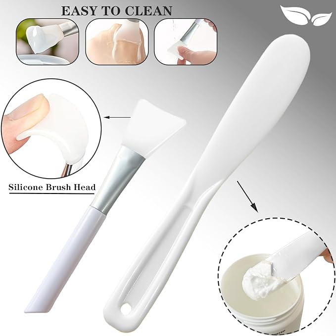 4Pcs Silicone Facial Mask Bowl DIY Face Mask Mixing Bowls for for Home Salon Spa Face Skin Applicator Bowl, White