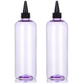 Applicator Bottle for Hair, 16.9 ounce Hair Color Applicator Bottle 2 Pack Squeeze Bottle Transparent Oil Bottles for Hair, PET Plastic Refillable Bottles with Twist Top Cap,Clear Purple
