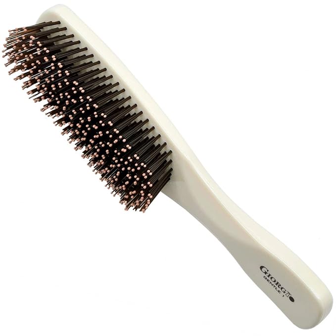 Giorgio Gentle Detangler Hair Brush - Dual Length Bristles, Scalp Massager and Travel Brush for Fine to Thick Hair, Wet or Dry