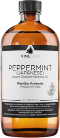 VINEVIDA Peppermint Japanese Essential Oil 16 oz Undiluted - Pure, Natural, Vegan, and Sustainable