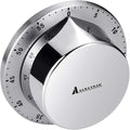 Kitchen Timers for Cooking, Chef Cooking Timer Clock with Loud Alarm - Magnetic Backing 100% Mechanical Desk Timer - No Batteries Required, Countdown Reminder Magnetic - Exquisite Stainless Steel Body