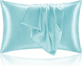 BEDELITE Satin Pillowcase for Hair and Skin, Super Soft and Cooling Similar to Silk Pillow Cases 2 Pack with Envelope Closure, Gift for Women Men(20"x30" Queen Size, Blue)