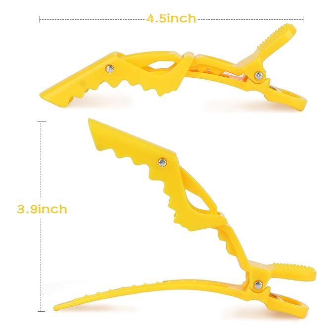 Ondder 24 Pack Alligator Hair Clips, 4.5 inch Clips for Hair Sectioning, Hair Styling Accessories for Women Men Girls Teens, Yellow