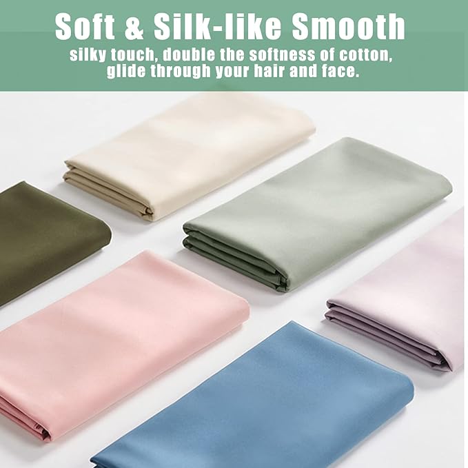 TELUS Pillow Cases King Size 2 Pack, Bamboo Rayon Cooling Pillowcases with Envelope Closure, Cool Breathable Pillow Case for Hot Sleepers & Night Sweats, 20x36 inches, Green