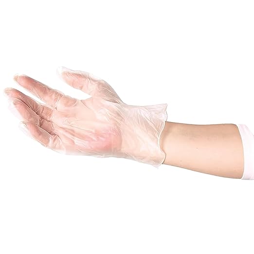 ForPro Disposable Vinyl Gloves, Clear, Industrial Grade, Powder-Free, Latex-Free, Non-Sterile, Food Safe, 2.75 Mil. Palm, 3.9 Mil. Fingers, Large, 100-Count
