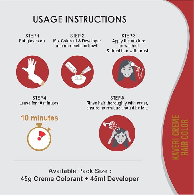 Kaveri Creme Hair Color Permanent Hair Dye Color - With Improved Creme Formula for Gray Coverage Ammonia Free Hair Color Dye for Rich Bright Long lasting (Flame Red, 3.04 Fl Oz) - Pack Of 3
