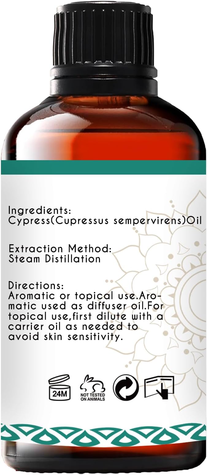 Cypress Essential Oil for Diffuser Skin Soap Making, 100% Pure Natural Cypress Oil- 1 Oz