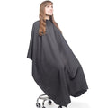 Hair Cutting Cape - Large Lightweight Water Resistant Salon Cape with Snap Closure - 60in x 57.5in for Adults (Black)
