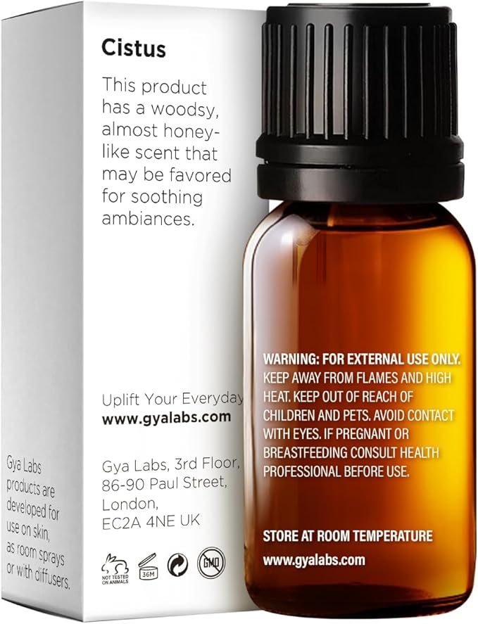Gya Labs Cistus Essential Oil - 0.34 Fl Oz - for Hair, Skin, Diffuser, Aromatherapy & DIY Candle Making Scent