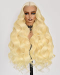 613 Lace Front Wig Human Hair 13x4 Blonde Body Wave Hd Transparent Lace Frontal Wigs Human Hair Pre Plucked With Baby Hair 180% Density Blonde Glueless Wigs Human Hair 20 Inch