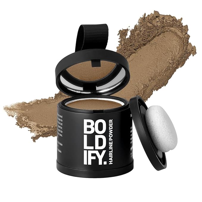 BOLDIFY Hairline Powder (LARGE, 10g) - Root Touch Up Hair Color for Gray Coverage - Bald Spot Concealing Hair Powder for Women & Men - 24-Hour Stain-Proof - Dark Blonde