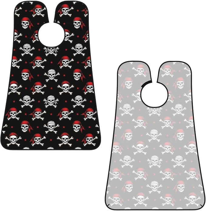 Beard Trimming Hair Catcher, Pirate Skulls Shave Bib, Non-Stick Bib Apron Waterproof, Shaving Tool for Men for Husband Father’s Day