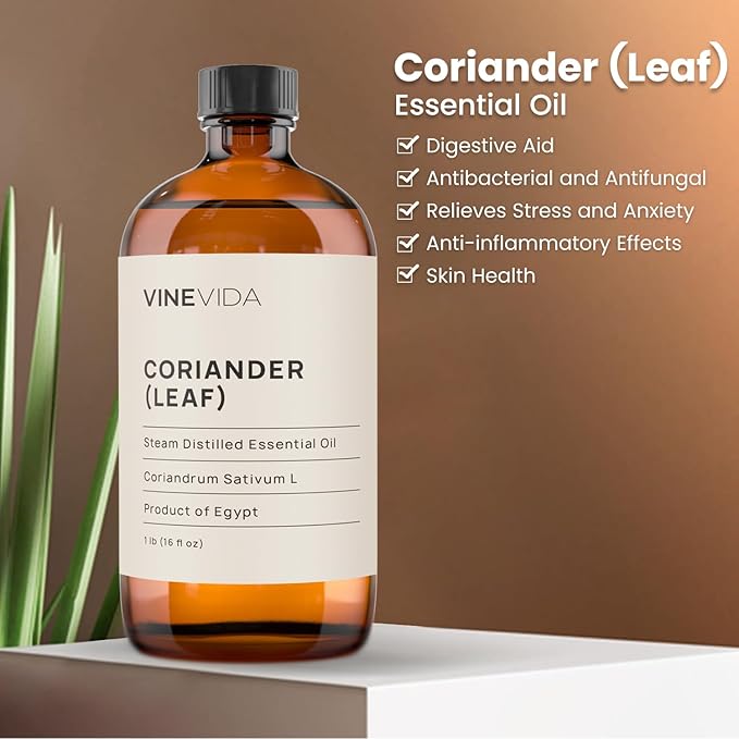 VIVEVIDA Coriander Essential Oil - Undiluted for Soap Making and Candlemaking - 16 oz Bulk Bottle