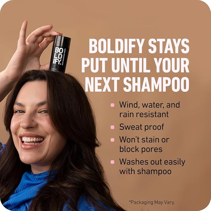 BOLDIFY Hair Fibers (28g) - Fill In Thinning and Fine Hair for an Instantly Fuller, Thicker Look - 14 Shades for Women & Men - Hazel Brown