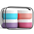 Travel Containers for Toiletries, Silicone Cream Jars BPA-Free, Leak-proof 1.35oz Travel Size Containers, Portable Size Silicone Jars with Lid for Cosmetic Face Hand Body Cream (4 Pack)