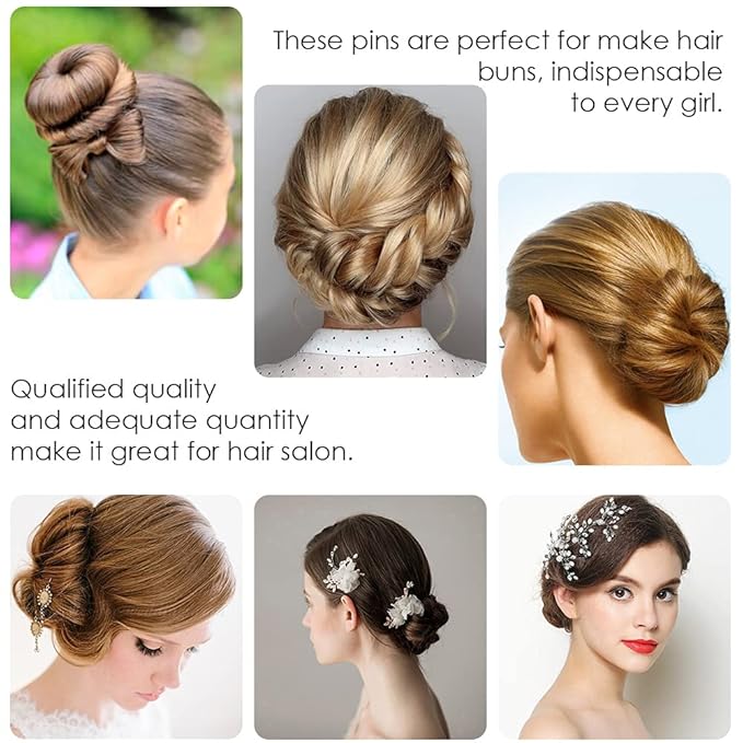 U Shaped Hair Pins, IKOCO 2.4inch Hair Pins for Women with Storage Box, Brown