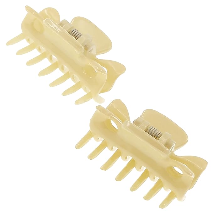 Camila Paris CP3512 French Hair Clip for Women, 1.5 inch Set of 2 Cream Girls Hair Claw Clips Jaw Fashion Durable Styling Hair Accessories for Women, Strong Hold No Slip Grip, Made in France