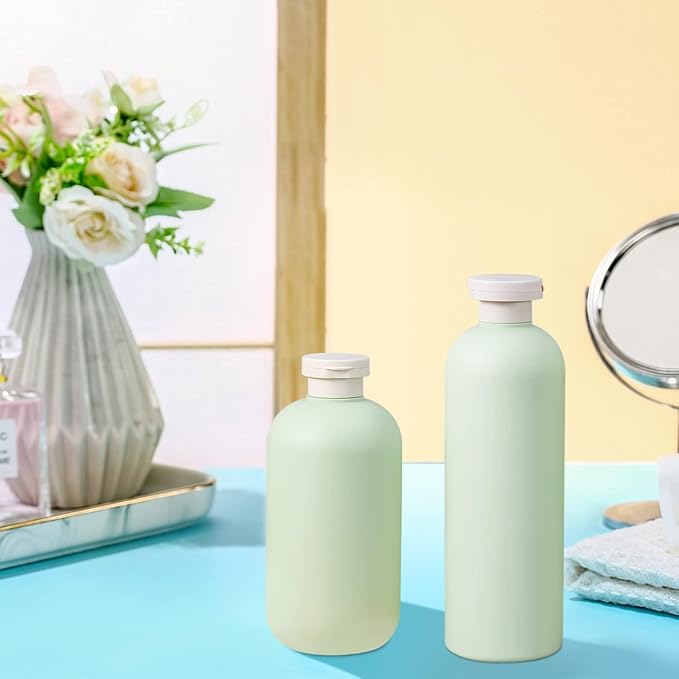10oz Squeeze Bottles with Flip Cap, Refillable Plastic Travel Bottles for Creams, Lotion, Shampoo, Conditioner (2 Pcs)