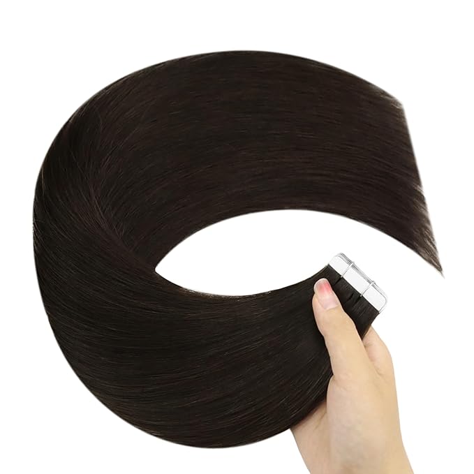 YoungSee Brown Human Hair Tape in Extensions for Women Tape on Hair Extensions Dark Brown Hair Extension Tape-in 50g 16 Inch 20pcs Extensiones Adhesivas Cabello Humano
