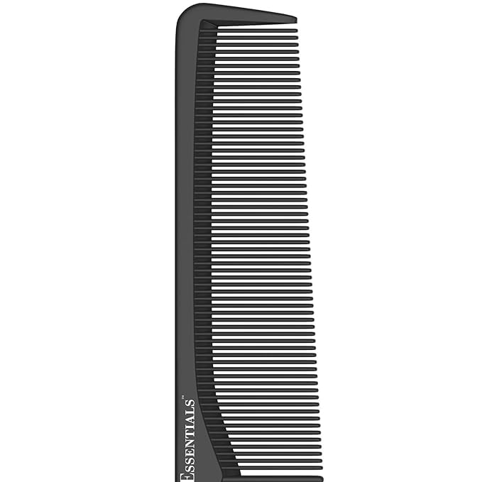 Professional 7 Inch Black Carbon Fiber Anti Static Chemical And Heat Resistant Comb For All Hair Types | Fine and Wide Tooth Comb For Men and Women