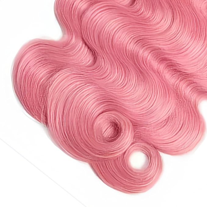 Pink Bundles Human Hair Light Pink Body Wave Hair Weave 22 24 26 Inch Niegmeag Brazilian Virgin Remy Hair Extensions 300g