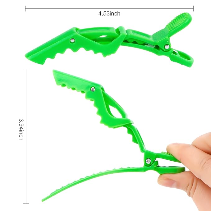 Ondder 14 Pcs Light Green Large Alligator Hair Clips for Hair Styling Sectioning, Professional Strong Hold for Barber Hair Coloring Cutting, Accessories for Women Men Girls Teens