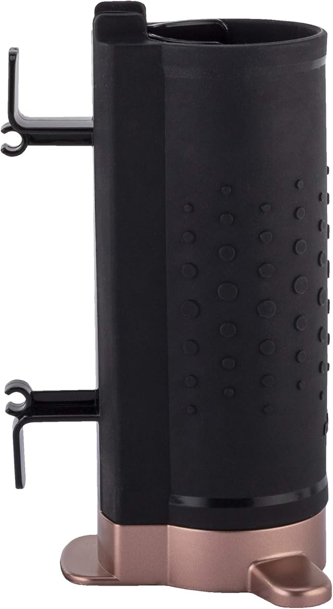 Minky Homecare 2 in 1 Styling Pod - Heat Resistant Soft Silicone Flat Iron and Curling Iron Holder and Styling Mat - Space Saving Bathroom Countertop Organizer - Black & Rose Gold