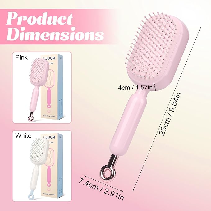 Retractable Cushion Massage Comb Brush, Anti-Static Easy-Clean Massage Comb,Air Cushion Massage comb,Smooth Clean Detangling Comb for All Hair Types (Blue)