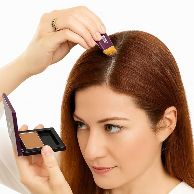 Madison Reed Root Touch Up + Brow Filler, Sienna Auburn Red, Instant Gray Coverage, Fills in Brows & Thinning Hairlines, Temporary Concealing Powder, 0.13 oz (60 uses)